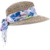 Casquette Herman en paille jonc de mer garnie d'un foulard fleuri