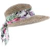 Casquette Herman en paille jonc de mer garnie d'un foulard fleuri