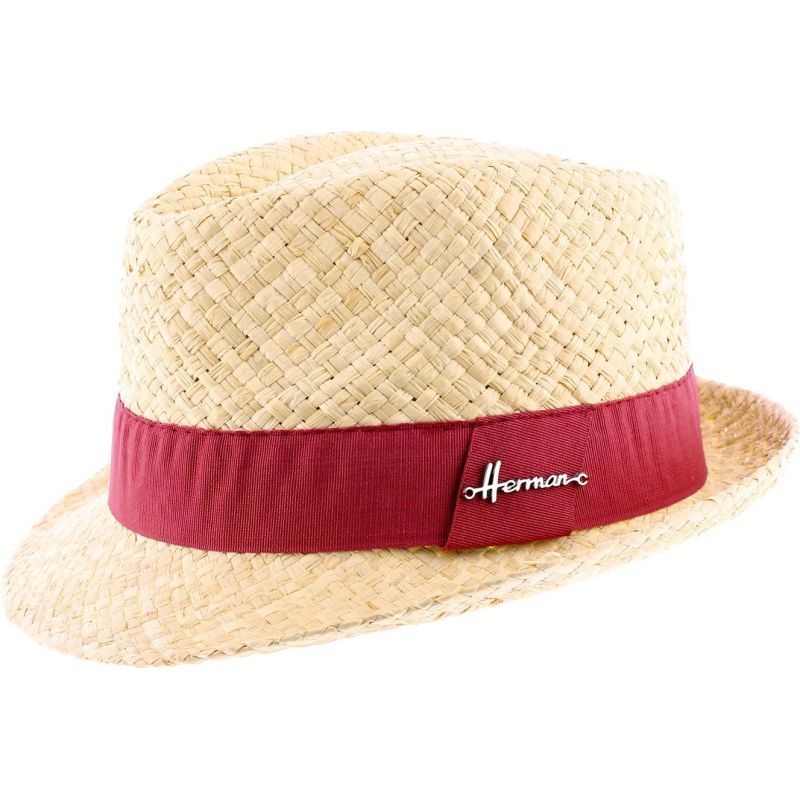 COLMAN Chapeau petit bord en paille raphia | Herman Belgium