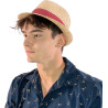 COLMAN Chapeau petit bord en paille raphia | Herman Belgium