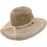 Capeline Herman en paille jonc de mer garni d''une ceinture en perles