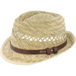 PEPPER Chapeau paille naturelle verte + | Herman Belgium