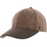 Casquette baseball en tissu tweed chevron avec visière unie