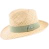 Chapeau grand bord Herman en paille raphia uni avec gros grain vert