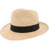 Chapeau grand bord Herman en paille raphia uni avec gros grain noir