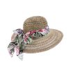 Capeline Herman en paille jonc de mer garni d''un foulard fleuri