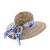 Capeline Herman en paille jonc de mer garni d''un foulard fleuri