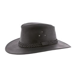 HERIX 014 Chapeau grand bord en cuir véritable | Herman Belgium