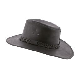 HERIX 014 Chapeau grand bord en cuir véritable | Herman Belgium