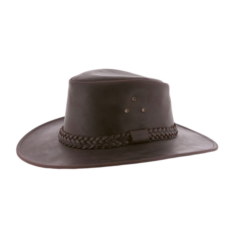 HERIX 014 Chapeau grand bord en cuir véritable | Herman Belgium