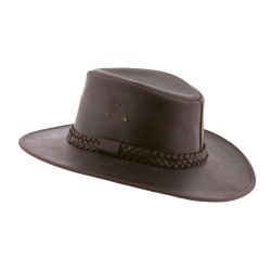 HERIX 014 Chapeau grand bord en cuir véritable | Herman Belgium
