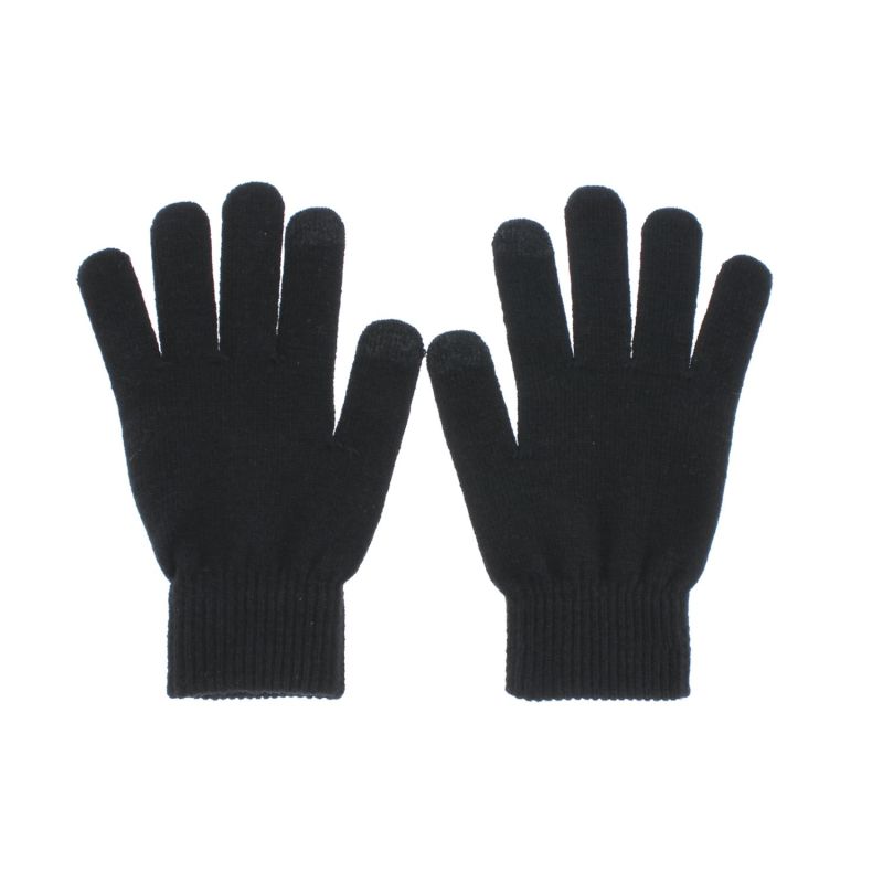 HERIX 018 Gant en maille extensible noir avec | Herman Belgium