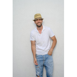 PEPPER Chapeau paille naturelle verte + | Herman Belgium