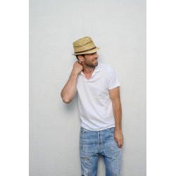 PEPPER Chapeau paille naturelle verte + | Herman Belgium