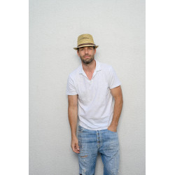 PEPPER Chapeau paille naturelle verte + | Herman Belgium